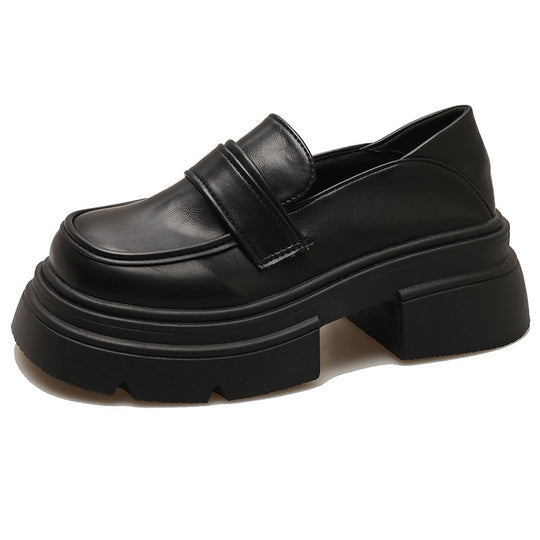 Damen Plateau-Lederschuhe mit modischem Detail und robuster Sohle EB