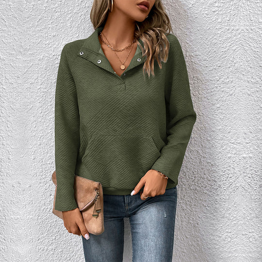 Damen Kapuzenpullover mit strukturiertem Waffelmuster und lässigem Schnitt EB