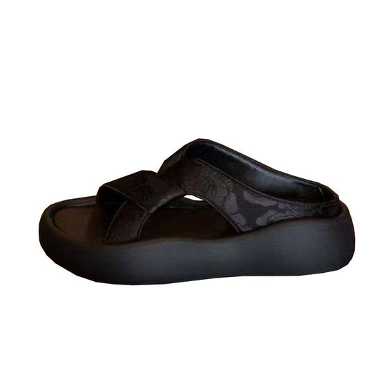 Damen Bequeme Slip-On Sandalen mit modischem Querriemen und rutschfester Sohle EB
