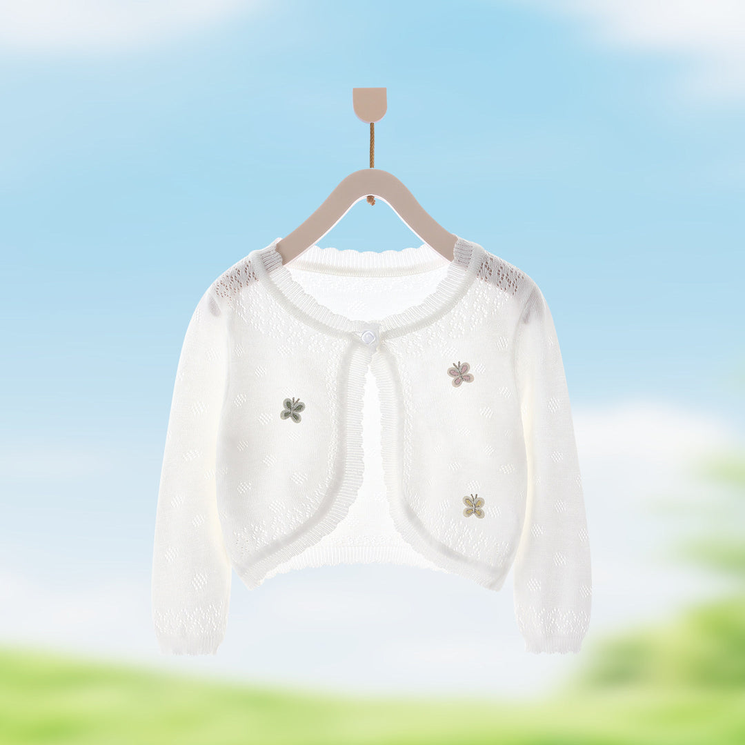 Mädchen's nan zarte Spitzenstrick kurzer Bolero-Cardigan EB