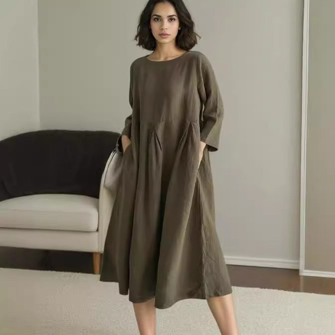 Damen Midikleid mit innovativem Falten-Design EB