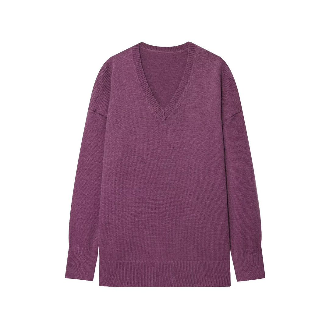 Damen eleganter V-Ausschnitt Pullover EB