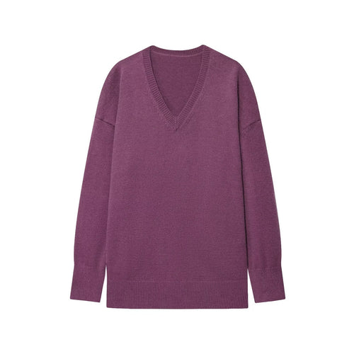 Damen eleganter V-Ausschnitt Pullover EB