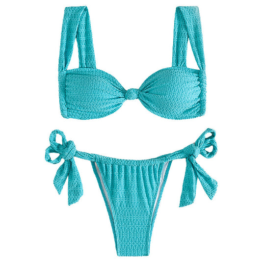 Damen Hochwertiger Bikini mit verspielten Schleifen EB