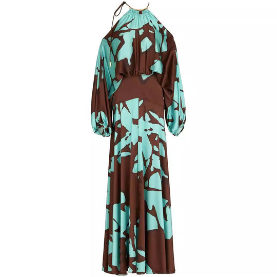 Damen Maxikleid mit asymmetrischem Design und fließendem Material EB