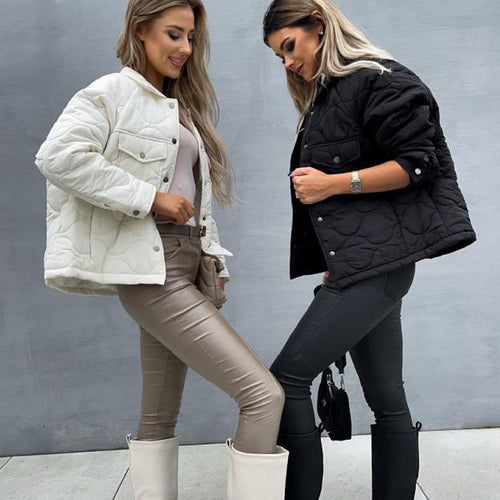 Damen gesteppte Übergangsjacke mit trendigem Oversized-Schnitt EB