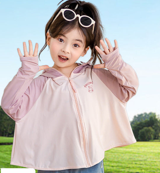 Mädchen leichte Sonnenjacke mit Kapuze EB