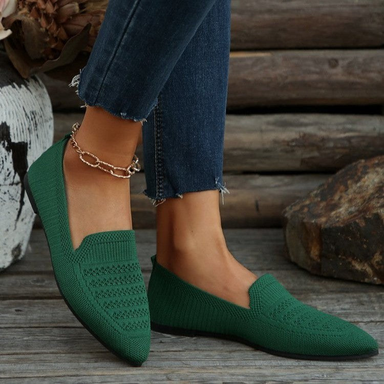 Damen Slipper mit atmungsaktivem Strickdesign EB