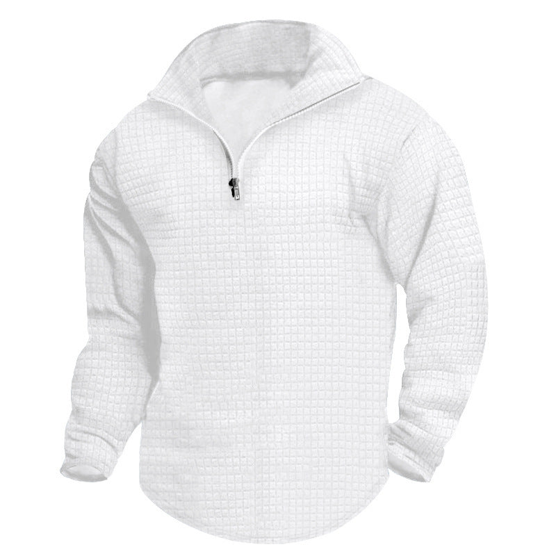 Herren modischer Fleecepullover mit praktischem Reißverschluss und strukturiertem Design EB