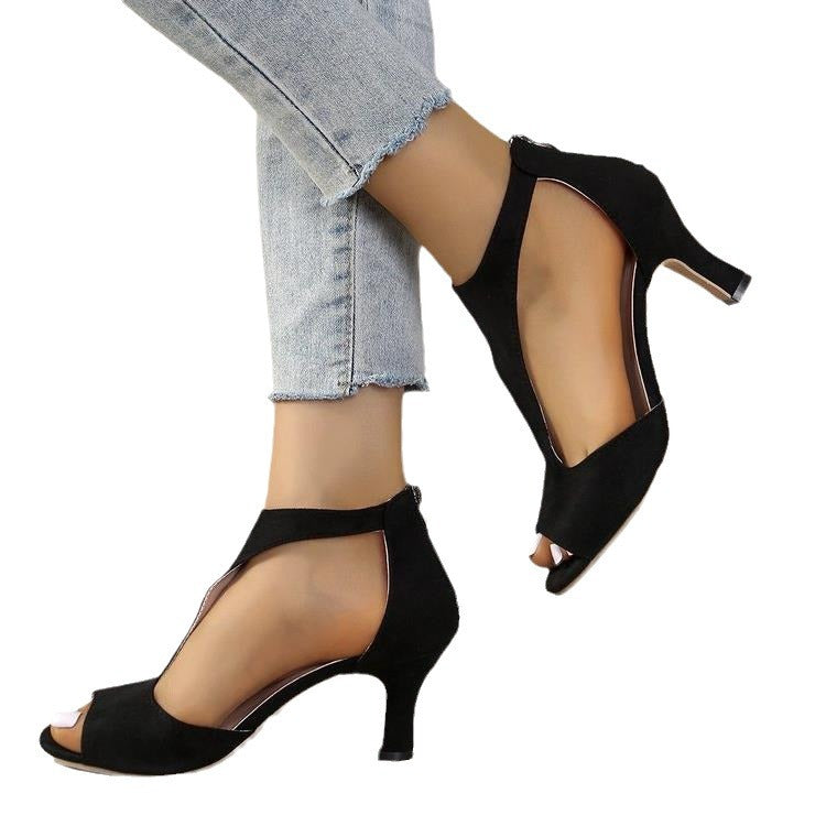 Damen Peep-Toe-Heels mit elegantem Riemendesign EB