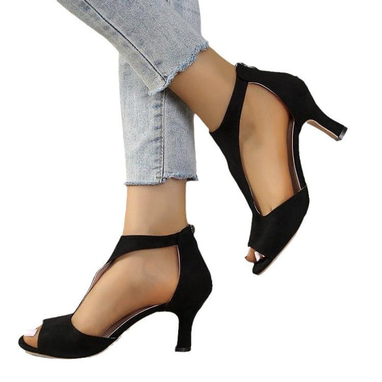 Damen Peep-Toe-Heels mit elegantem Riemendesign EB