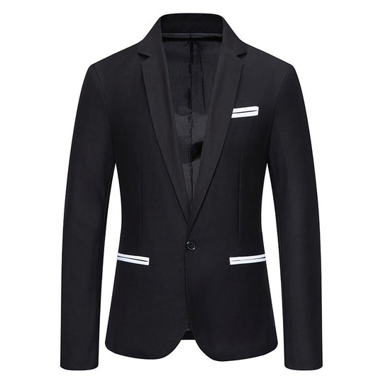 Herren Eleganter Blazer mit kontrastierenden Details EB