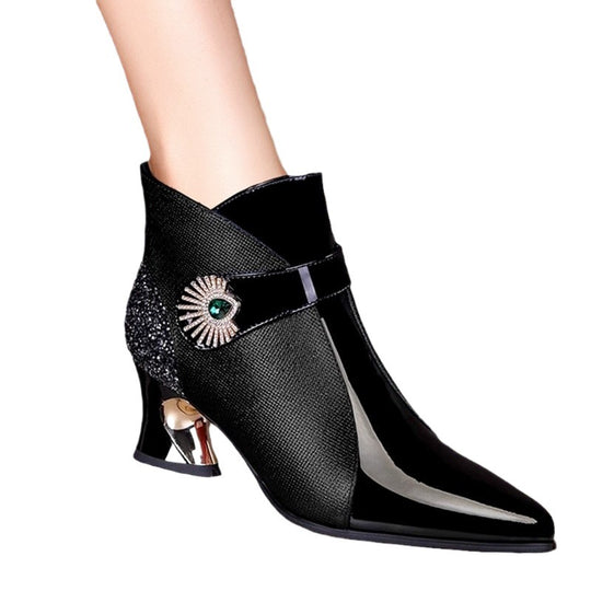 Damen modische Stiefeletten mit funkelndem Akzent EB