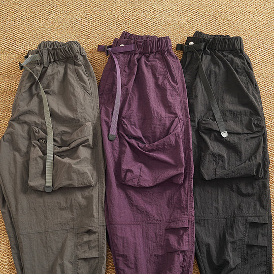 Damen Cargo-Hose mit elastischem Bund und multifunktionalen Taschen EB