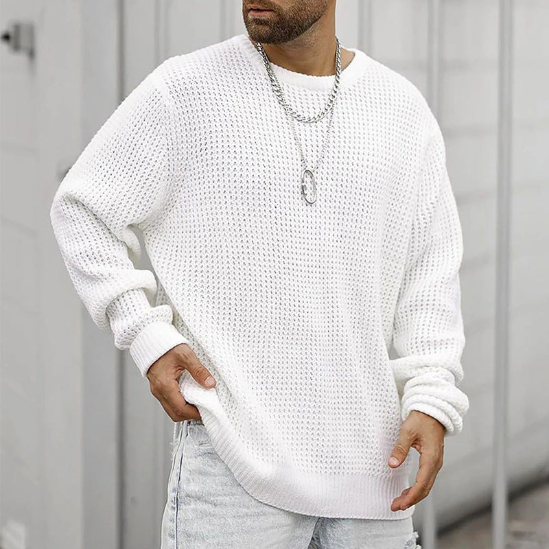 Herren Grobstrickpullover mit strukturiertem Muster und lässigem Schnitt EB