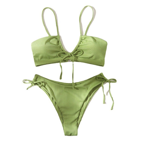Damen Bikini-Set mit raffiniertem Wickeldetail und verstellbaren Trägern EB