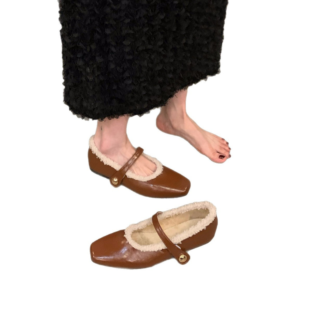 Damen elegante Mokassins mit hochwertigem Fleece-Futter EB