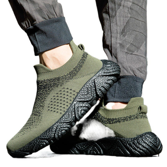Damen Strick-Sneaker mit hohem Kragen und rutschfester Sohle EB