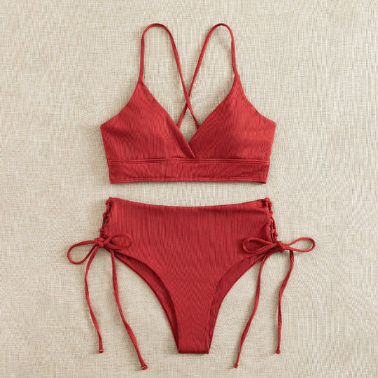 Damen Triangel-Bikini mit raffinierten Kordeldetails EB