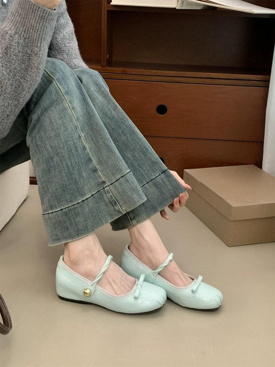 Damen elegante Ballerinas mit dekorativen Schleifen und komfortablem Fußbett EB