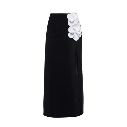 Damen Schwimmanzug mit asymmetrischem Schnitt und floralen Applikationen EB