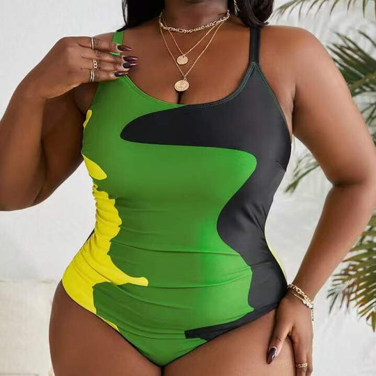Damen Einteiler Badeanzug mit modernem Camouflage-Design EB