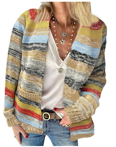 Damen Bunte Strickjacke mit modernem Design EB