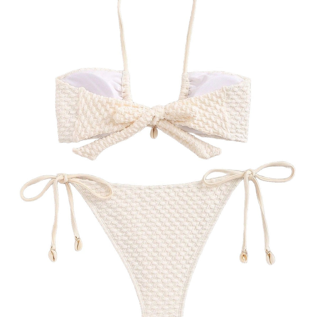 Damen Bandeau-Bikini mit elastischen Bindebändern EB
