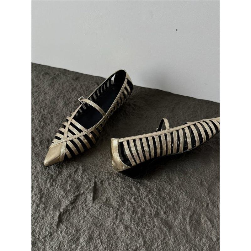 Damen Riemchen Ballerinas mit transparentem Design EB