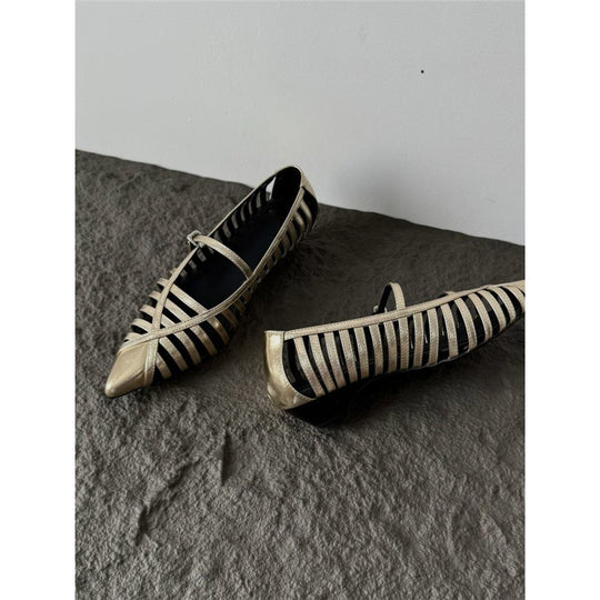 Damen Riemchen Ballerinas mit transparentem Design EB