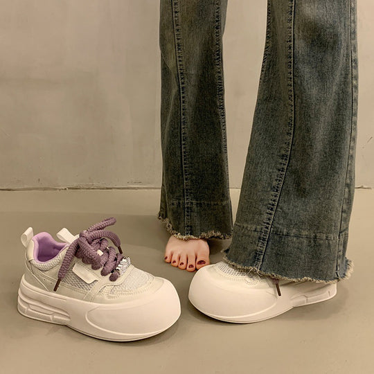 Damen modische und leichte Sneakers mit dämpfender Sohle EB
