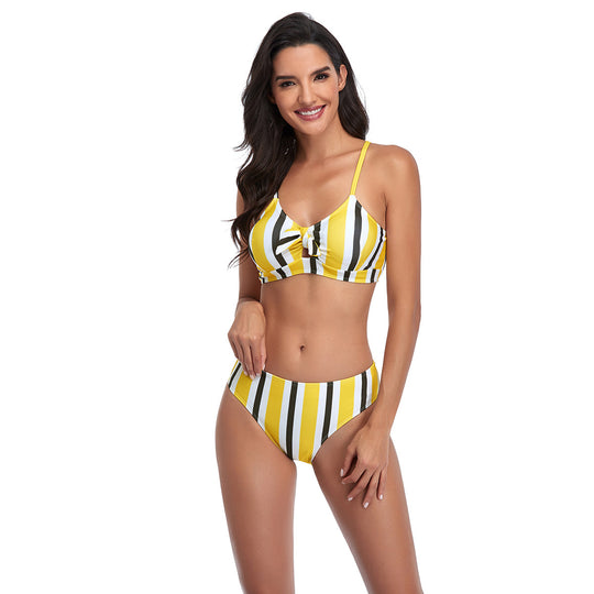 Damen Triangel-Bikini-Set mit verspieltem Knotendesign EB