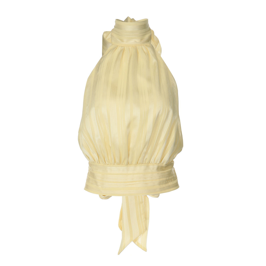 Damen Elegantes Haltertop mit Plisseeverarbeitung EB