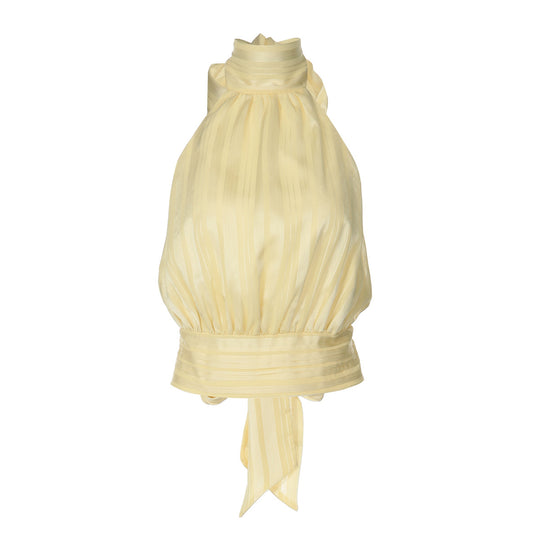 Damen Elegantes Haltertop mit Plisseeverarbeitung EB