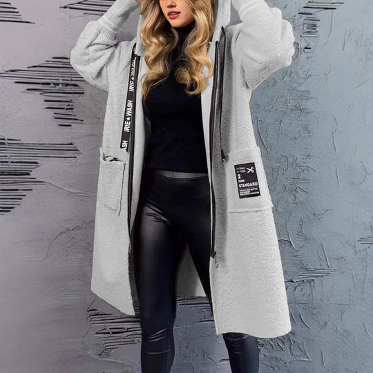 Damen Kuschelige Teddyjacke mit praktischen Taschen EB