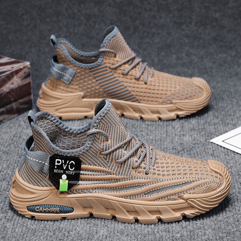 Herren leichte gestrickte Trail‑Sneaker mit sockenähnlichem Einstieg und stoßdämpfender Profilsohle EB