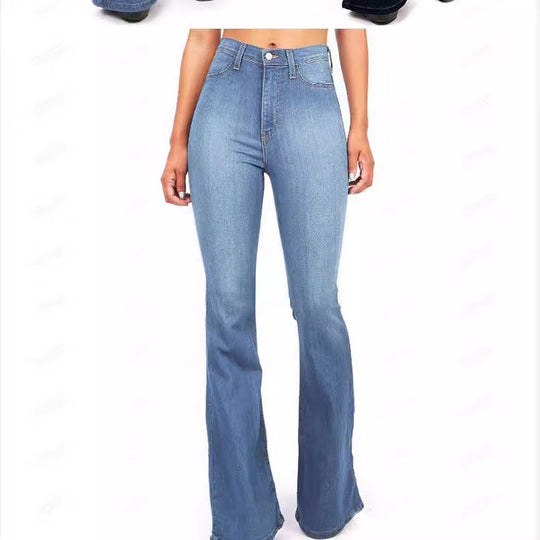 Damen nan Jeans mit hohem Bund und leichtem Schlag EB