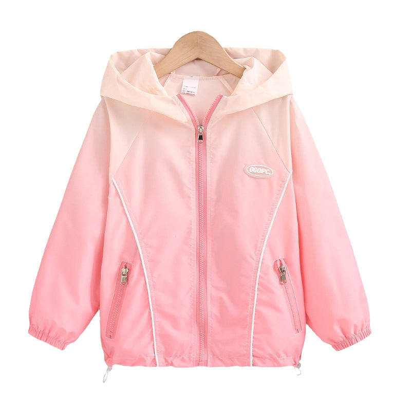 Damen nan leichte Übergangsjacke mit Kapuze elastischen Bündchen und Reißverschlusstaschen R&B
