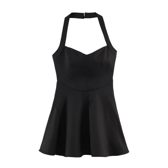Damen A-Linien Kleid mit Halterneck und figurbetonter Silhouette EB