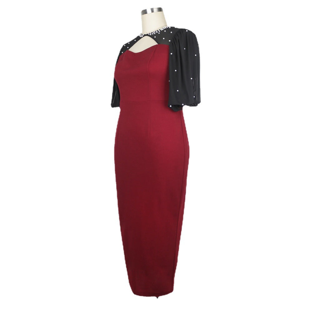 Damen Kleid mit eleganten transparenten Ärmeln EB