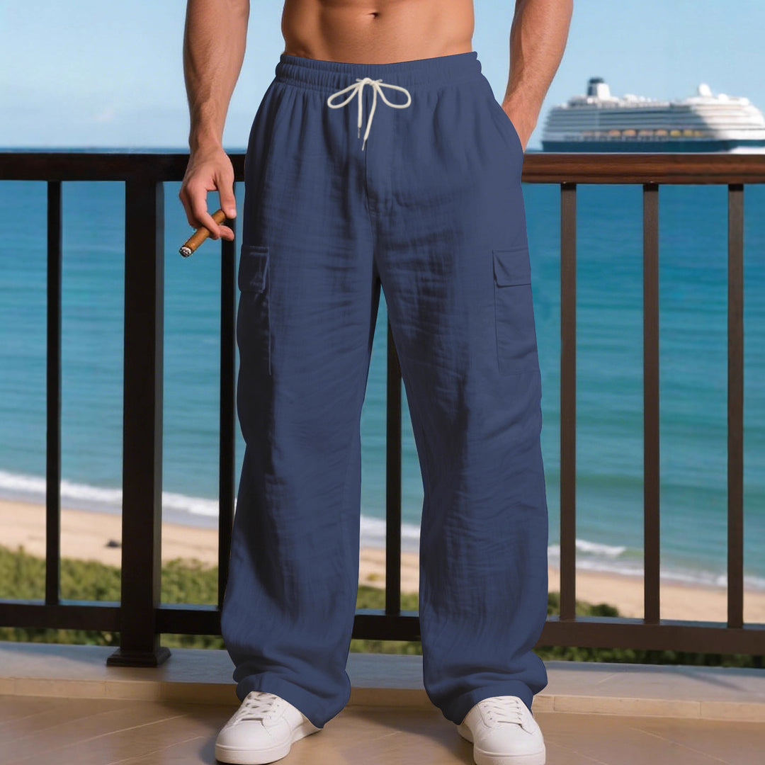 Herren entspannte Cargo-Hose mit elastischem Bund und praktischen Seitentaschen EB
