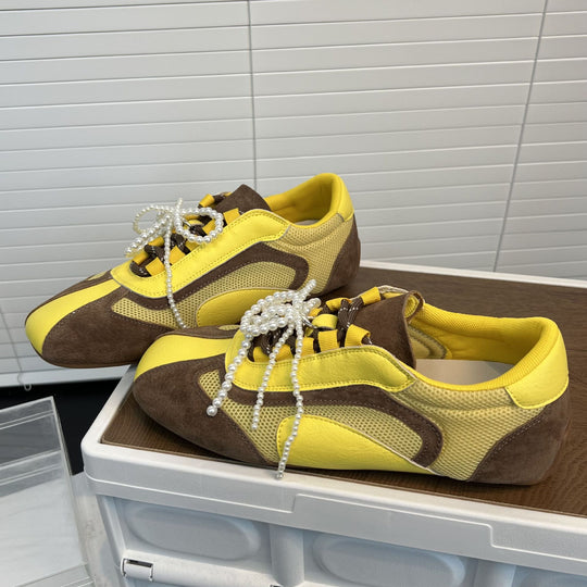 Damen modische Sneakers mit innovativem Perlen-Detail und atmungsaktivem Mesh-EB