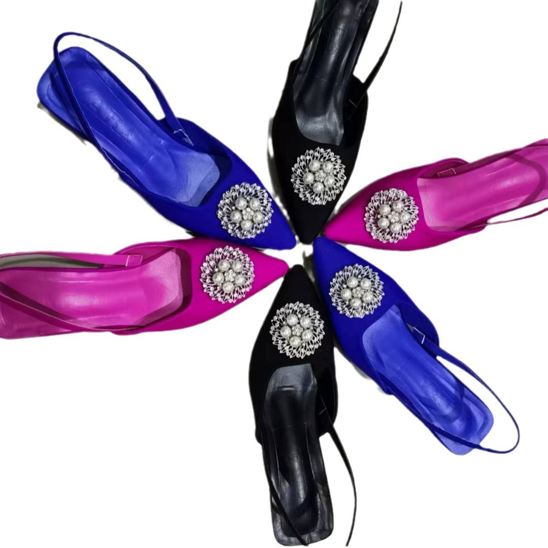 Damen Sling-Pumps mit eleganter Brosche EB