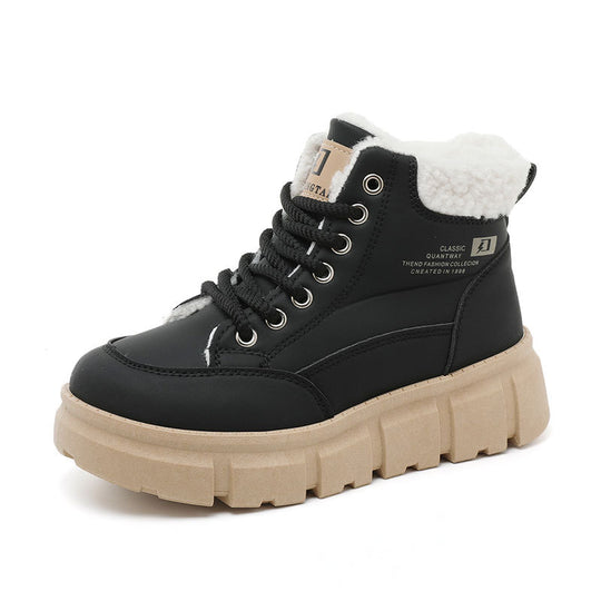 Damen Hohe Stiefel mit flauschigem Innenfutter und rutschfester Sohle EB