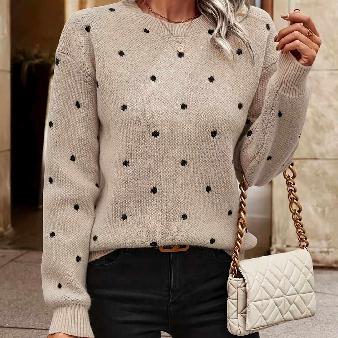 Damen Pullover mit strukturiertem Punktdesign EB