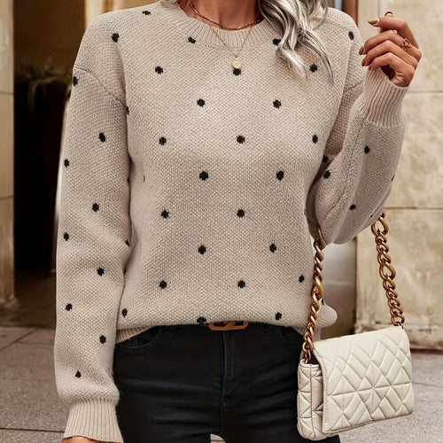 Damen Pullover mit strukturiertem Punktdesign EB