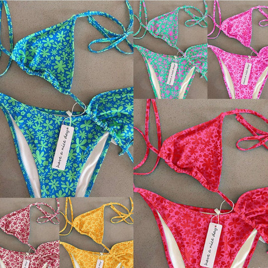 Damen Triangel-Bikini mit punktemuster EB
