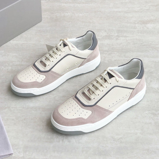 Damen Sportliche Leder Sneakers mit modischem Design und atmungsaktiver Oberflächenstruktur EB