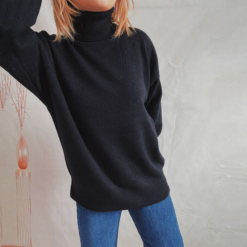 EB | Einfarbiger Warmer Strickpullover Für Alltag