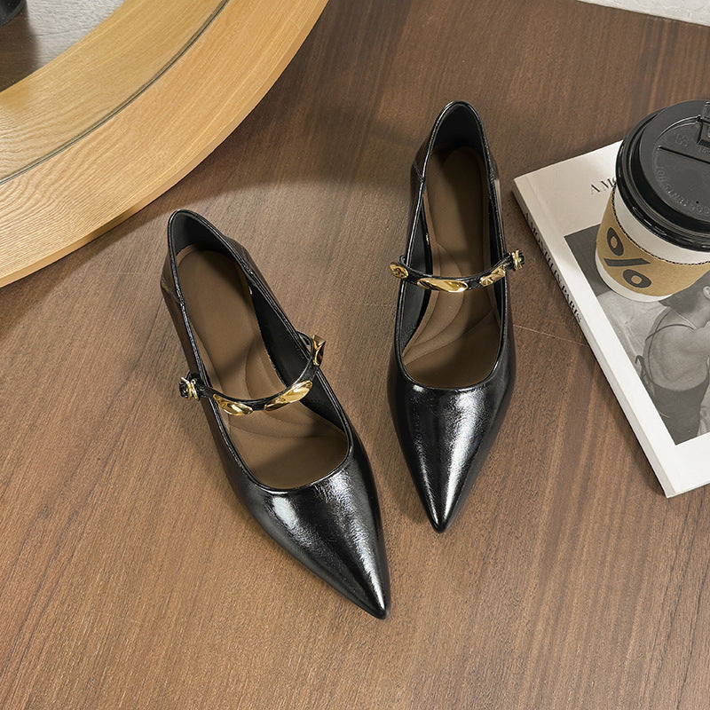 Damen Elegante Pumps mit modischem Riemen und komfortablem Blockabsatz EB